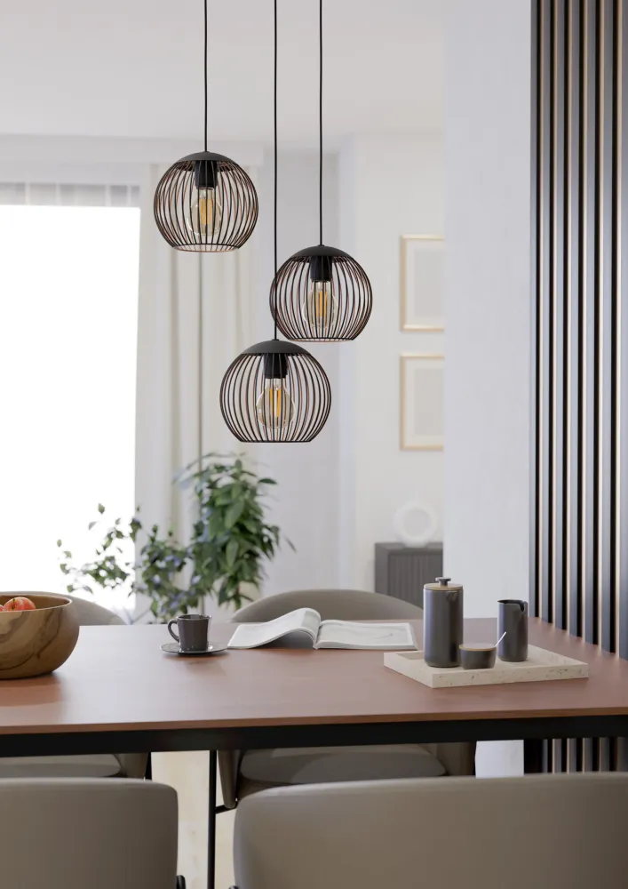 EGLO hanglamp Almanzora - e27 - ø 46.5 cm - zwart/koper