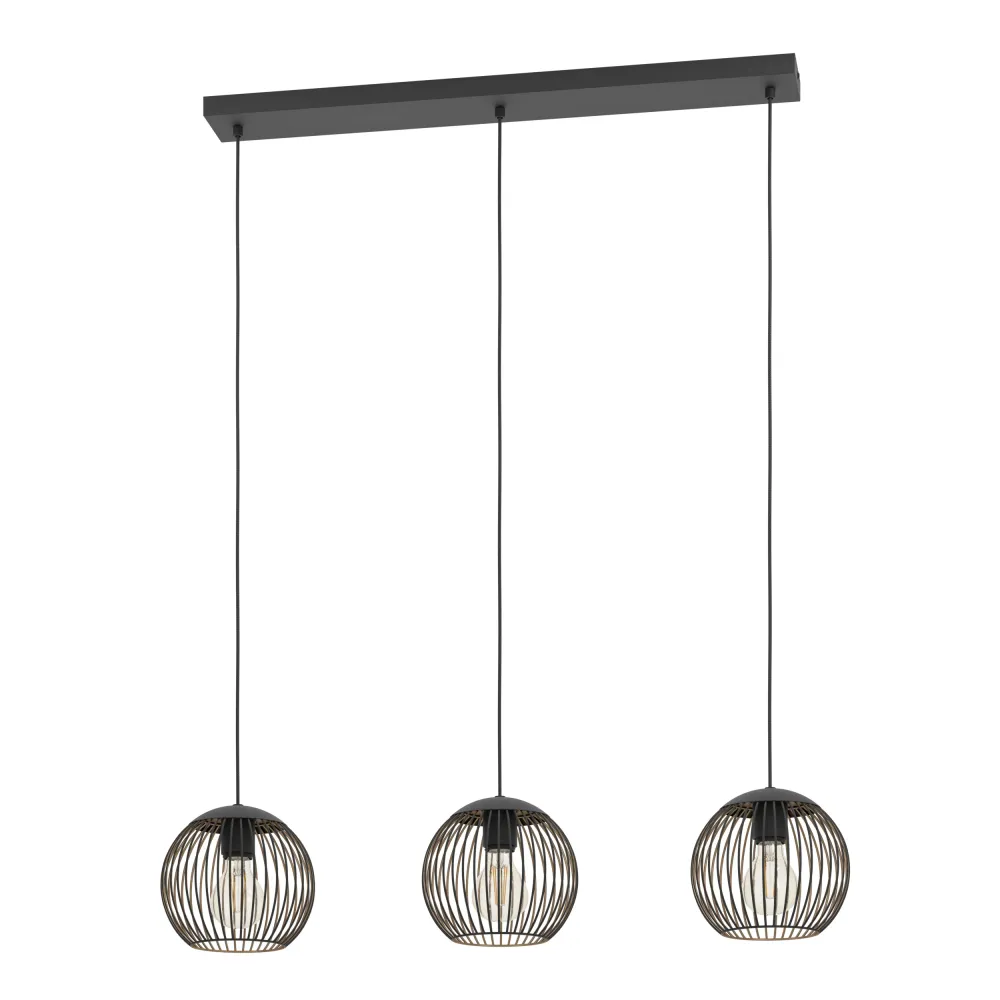 EGLO hanglamp Almanzora - e27 - 90 cm - zwart/koper