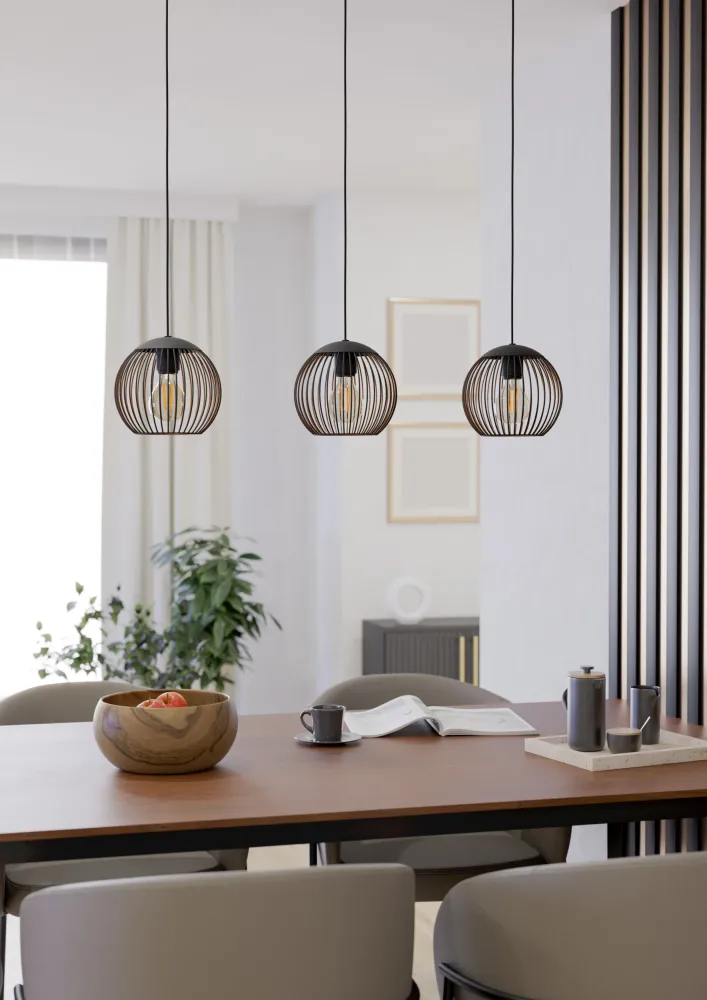 EGLO hanglamp Almanzora - e27 - 90 cm - zwart/koper