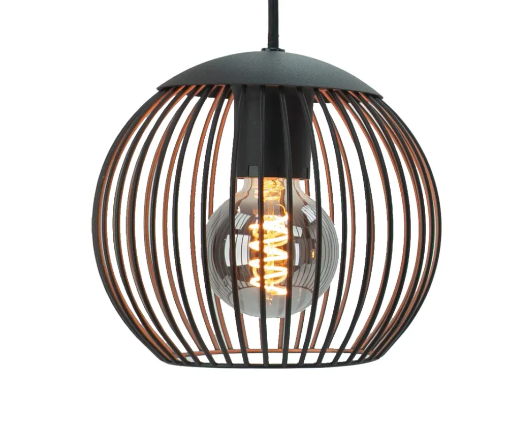 EGLO hanglamp Almanzora - e27 - 90 cm - zwart/koper