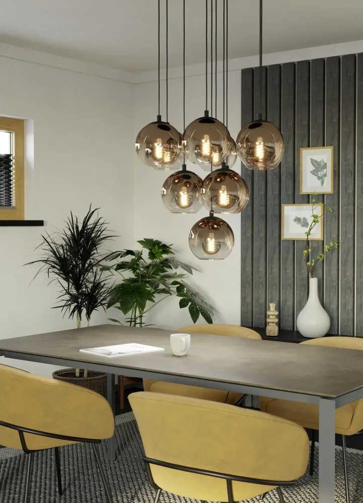 EGLO hanglamp Ariscani 1 - ø 65,5 cm - koperglas - zwart