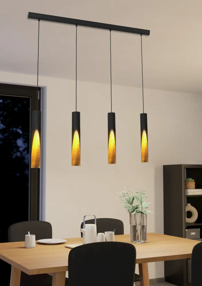 EGLO hanglamp Barbotto - gu10 - zwart, goud