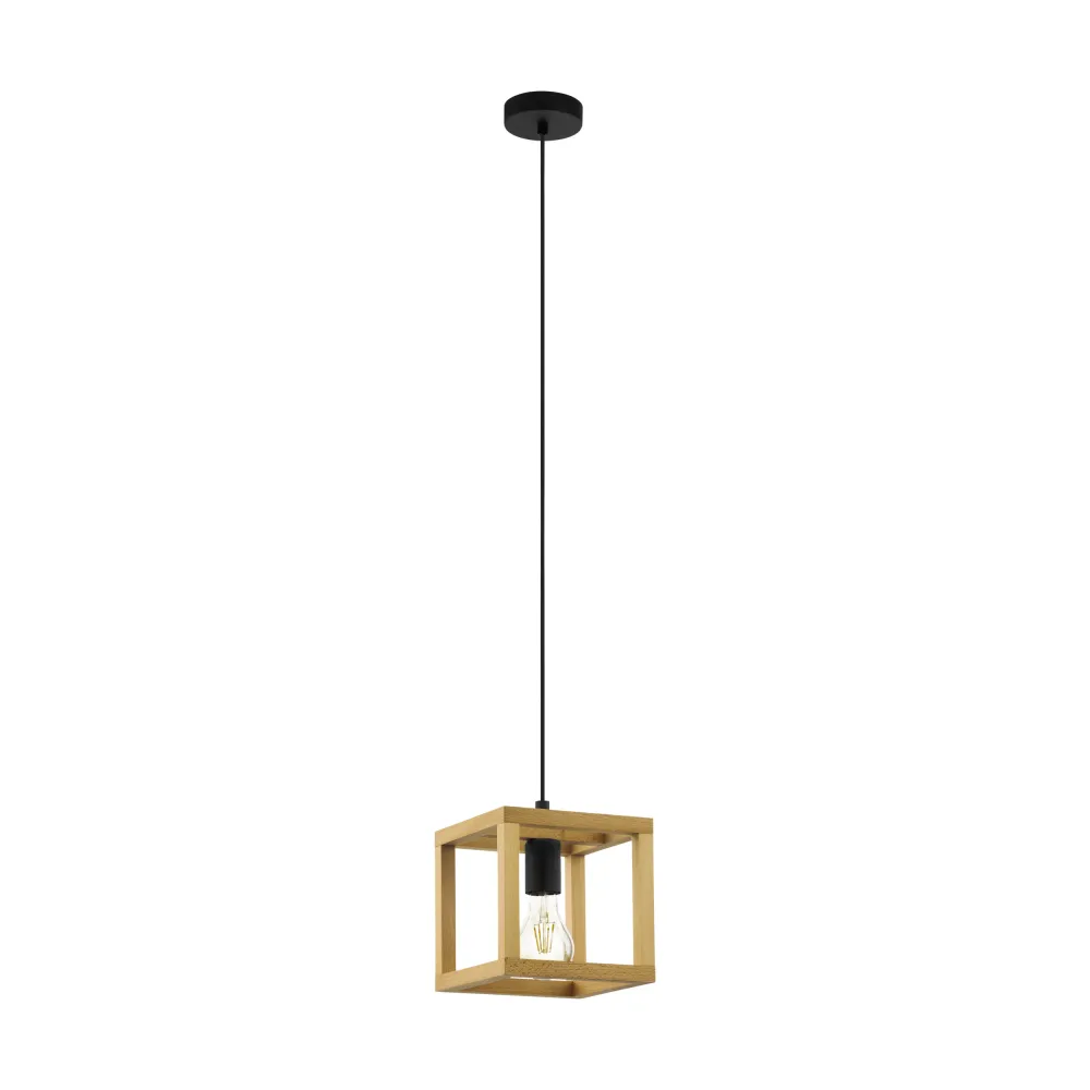 EGLO hanglamp Blackcrown 1 - e27 - 20 cm - zwart/bruin