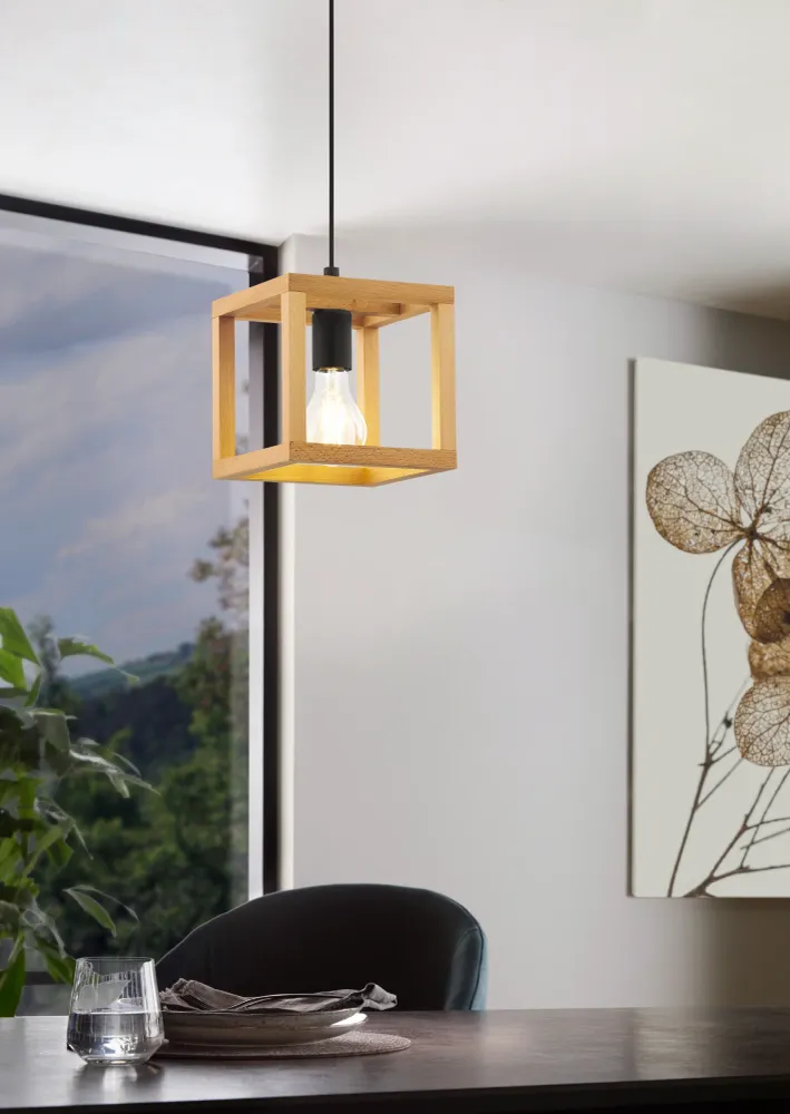 EGLO hanglamp Blackcrown 1 - e27 - 20 cm - zwart/bruin