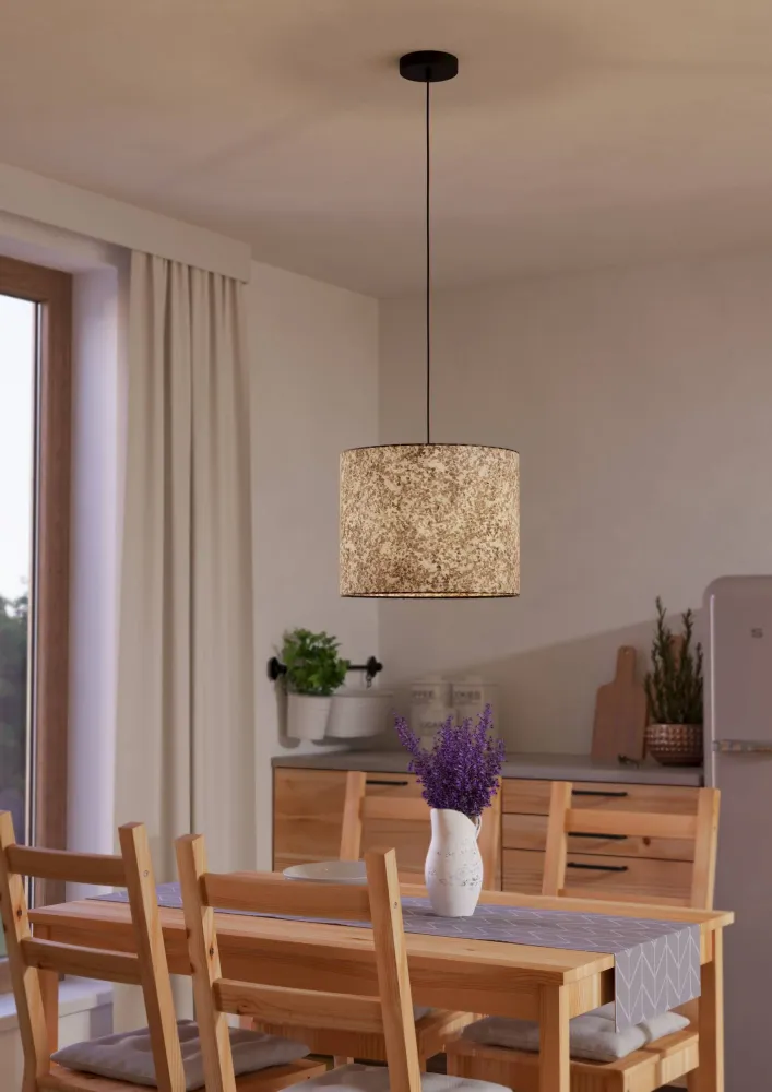 EGLO hanglamp Butterburn - e27 - ø 36 cm - zwart/wit/groen