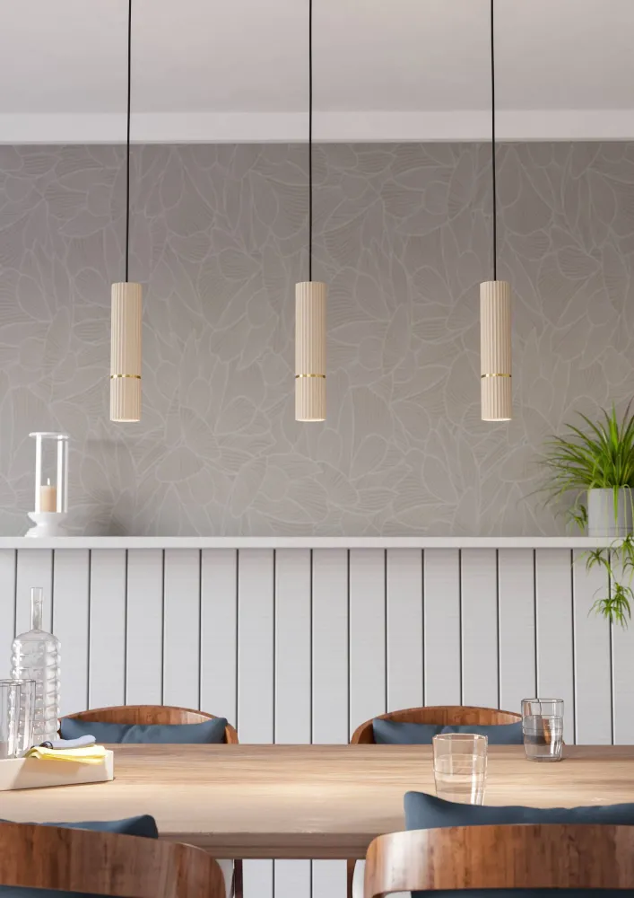 EGLO hanglamp Caminia - gu10 - 77 cm - zandkleur/beige/goud