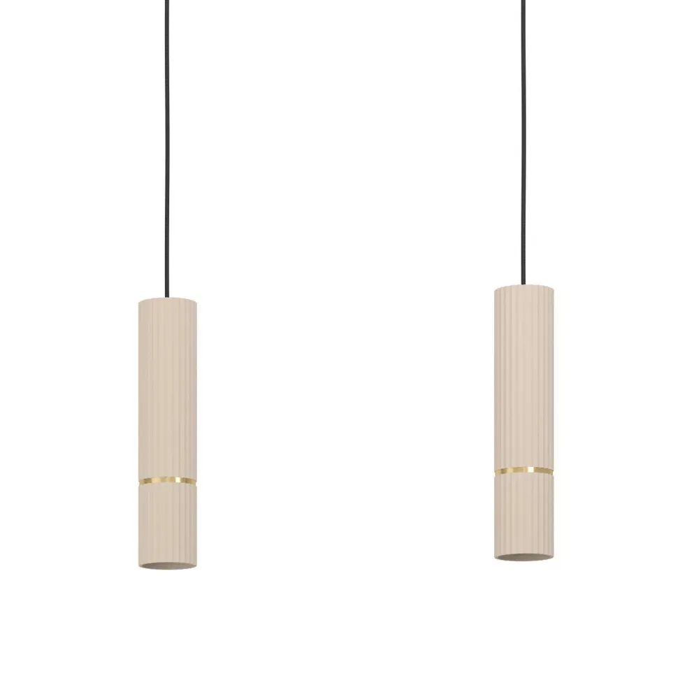 EGLO hanglamp Caminia - gu10 - 77 cm - zandkleur/beige/goud