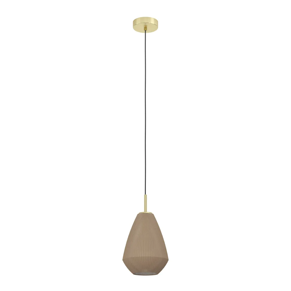 EGLO hanglamp Caprarola - e27 - ø 20 cm - zand/koper - satijn glas