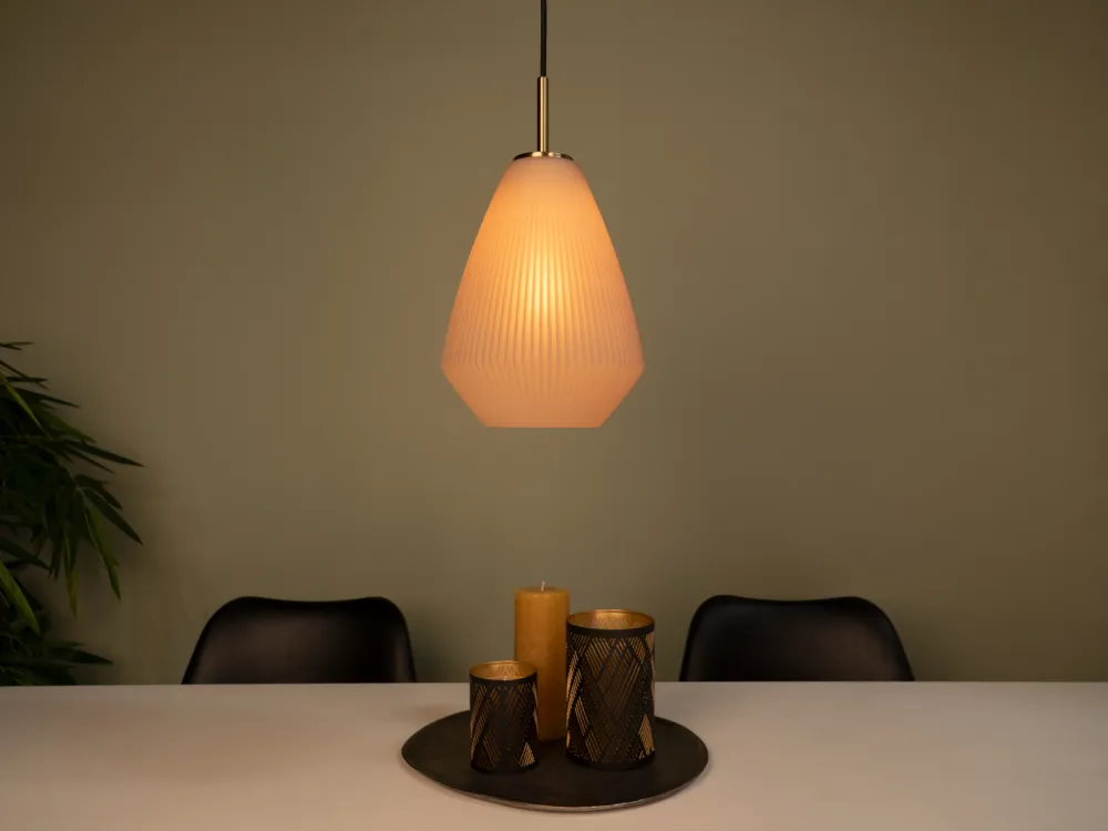 EGLO hanglamp Caprarola - e27 - ø 20 cm - zand/koper - satijn glas