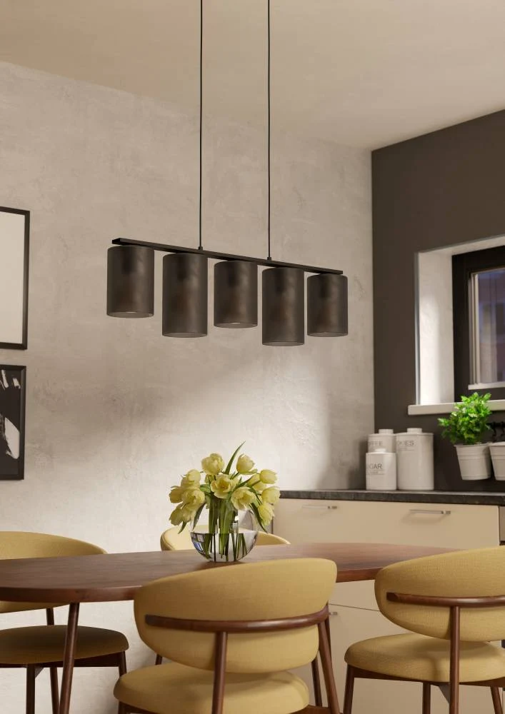 EGLO hanglamp Colomera - e27 - 80 cm - zwart/mat grijs