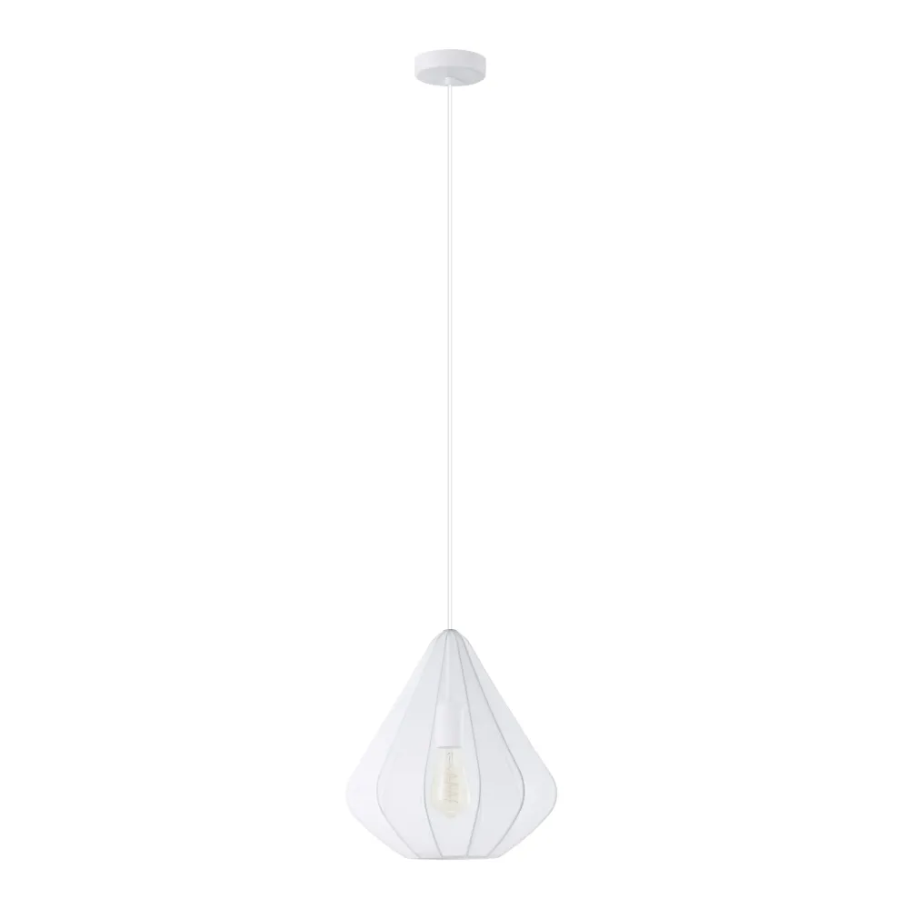 EGLO hanglamp Dolwen - e27 - ø 33,5 cm - wit - textiel