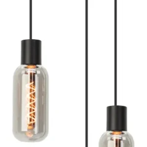 EGLO hanglamp Majone - e27 - smoke glas - ø30 cm - zwart