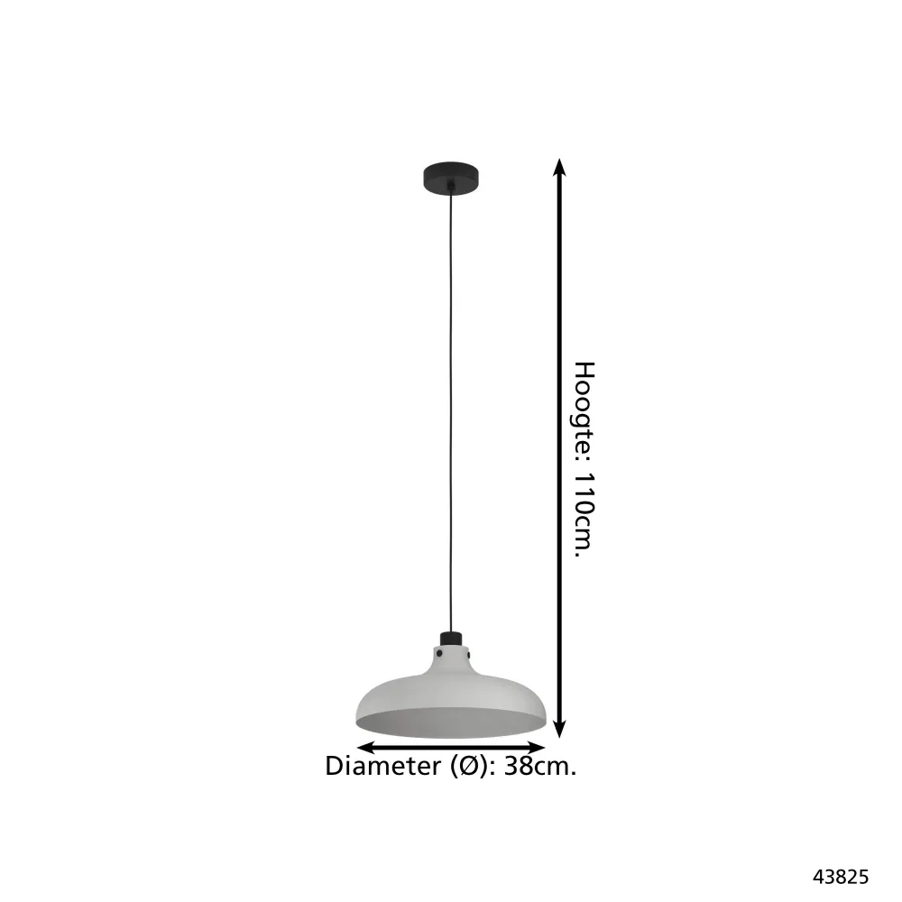 EGLO hanglamp Matlock - e27 - ø 38 cm - grijs/zwart - staal