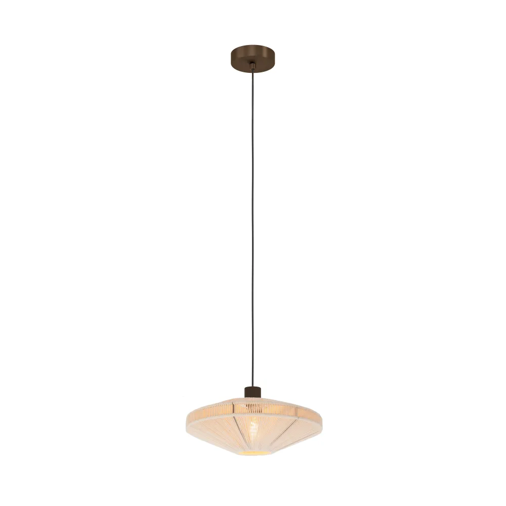 EGLO hanglamp Orimini - E27 - Ø 38 cm - crème/brons - textiel