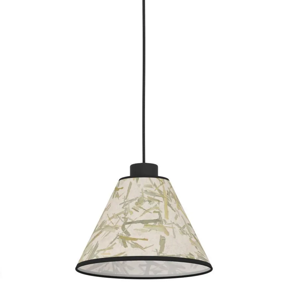 EGLO hanglamp Oxpark - e27 - 92 cm - zwart/wit/groen - bamboe