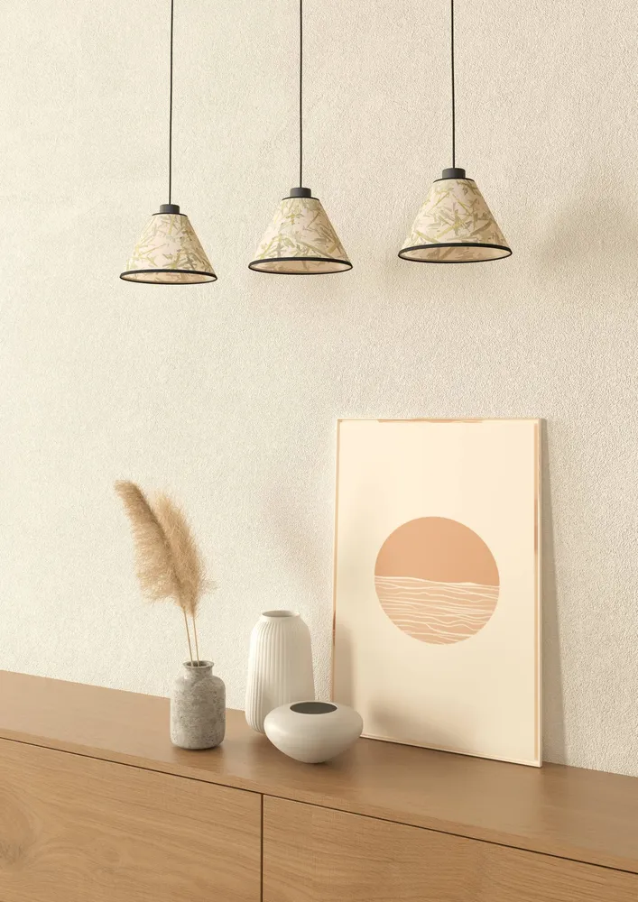 EGLO hanglamp Oxpark - e27 - 92 cm - zwart/wit/groen - bamboe