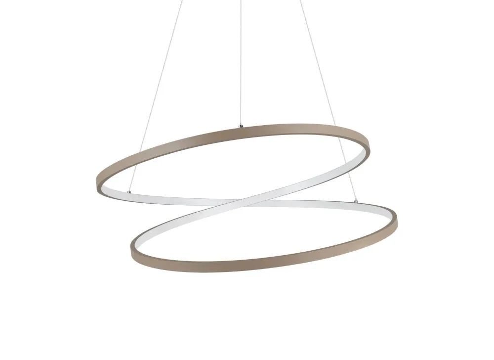 EGLO hanglamp Ruotale - led - ø 70 cm - zandkleur/beige/wit