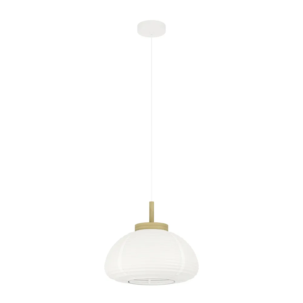 EGLO hanglamp Summerhill - e27 - hout/papier - wit/bruin