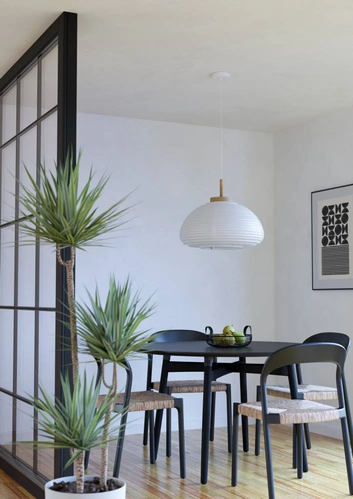 EGLO hanglamp Summerhill - e27 - hout/papier - wit/bruin