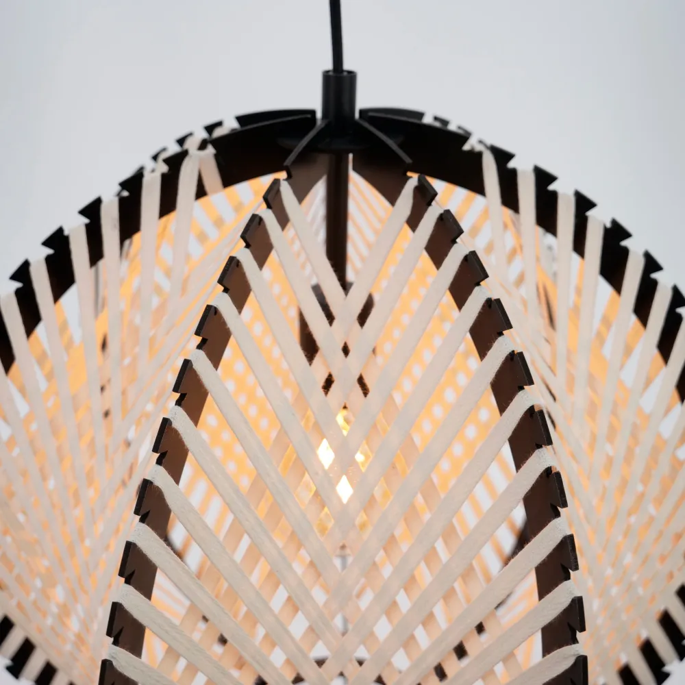 EGLO hanglamp Waverton - e27 - ø 48 cm - zwart/wit - textiel