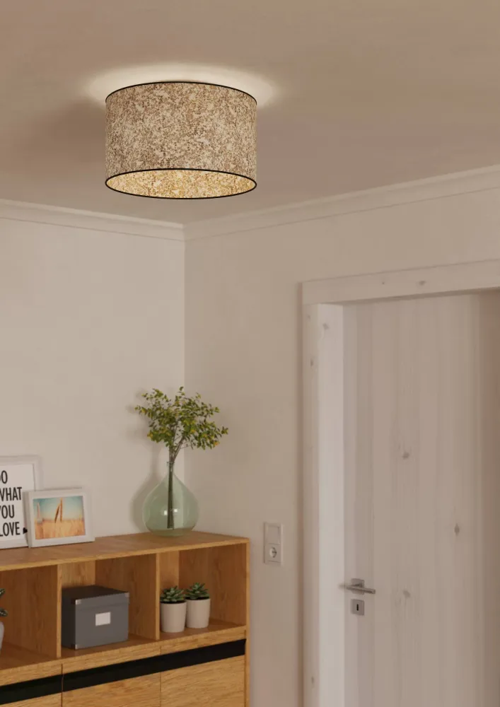 EGLO plafondlamp Butterburn - e27 - ø 38 cm - zwart/wit/groen