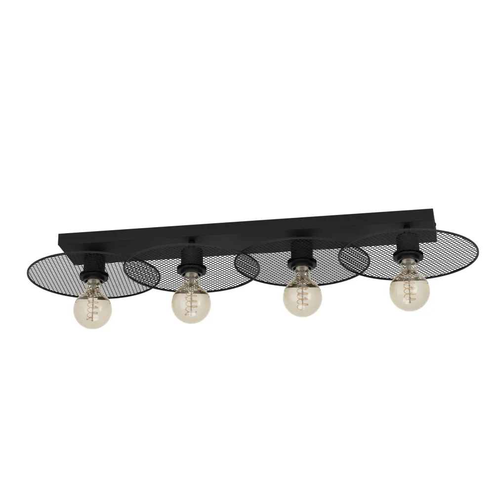 EGLO plafondlamp Ikeston - e27 - 95 cm - zwart - staal