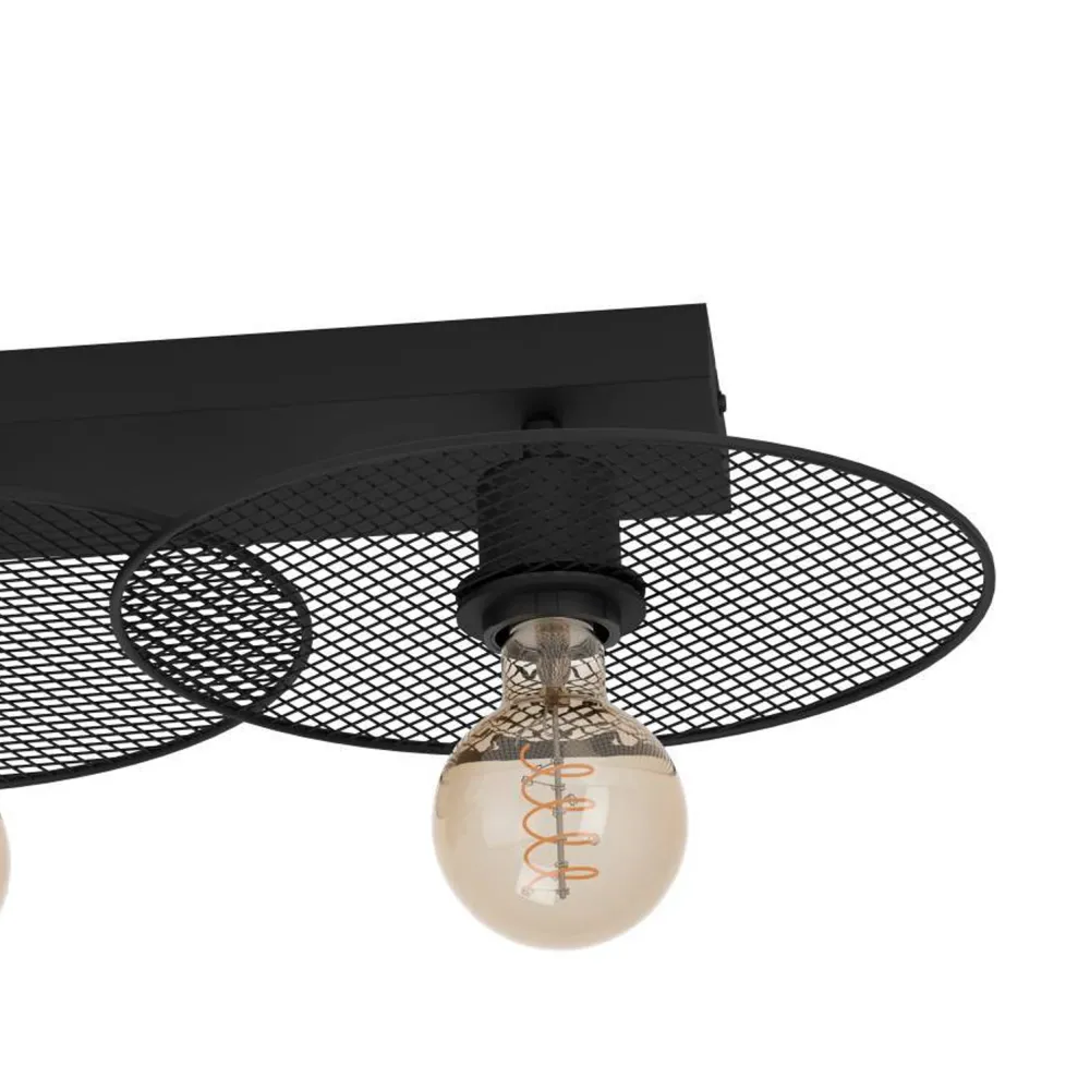 EGLO plafondlamp Ikeston - e27 - 95 cm - zwart - staal