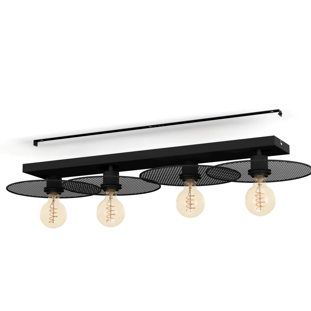 EGLO plafondlamp Ikeston - e27 - 95 cm - zwart - staal