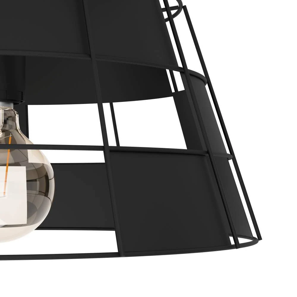 EGLO plafondlamp Pontefract - e27 - ø 42 cm - zwart - staal