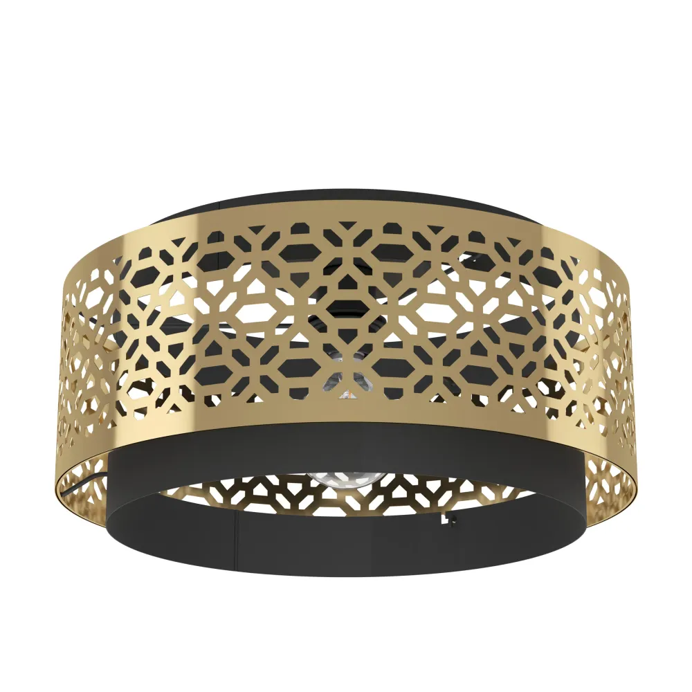 EGLO plafondlamp Sandbach - e27 - ø 42 cm - zwart/goud - staal