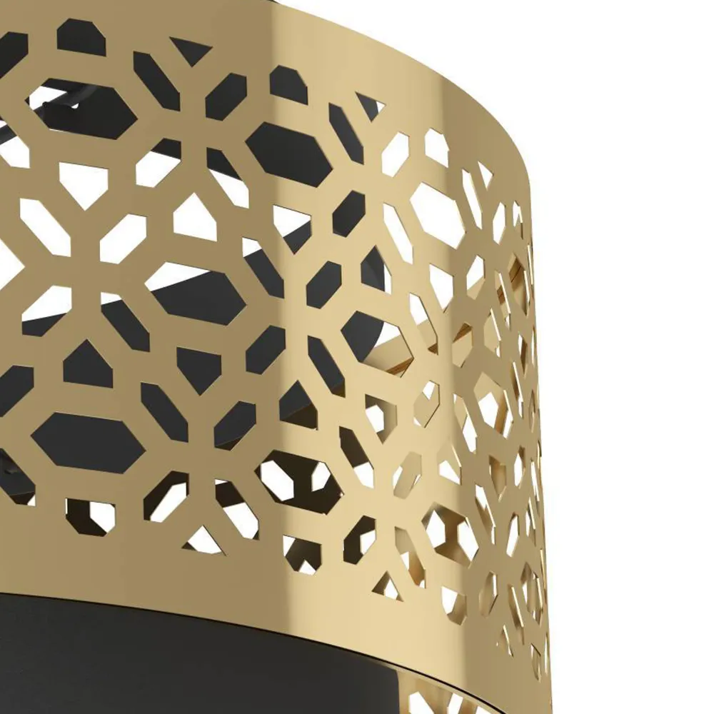 EGLO plafondlamp Sandbach - e27 - ø 42 cm - zwart/goud - staal