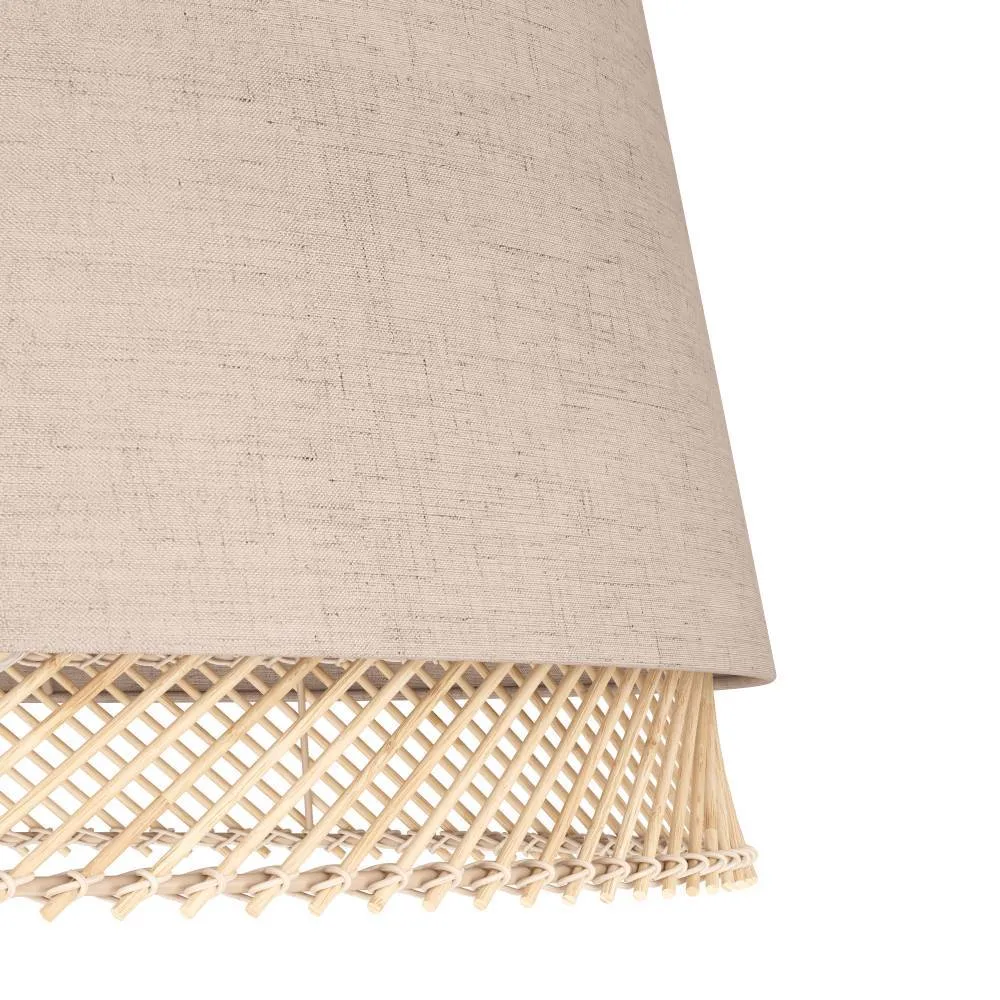 EGLO plafondlamp Tabley - e27 - ø 38 cm - natuur/bruin/zwart - textiel