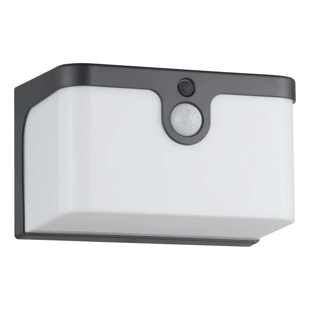 EGLO solar wandlamp buiten Croara - led - 15 cm - antraciet/wit