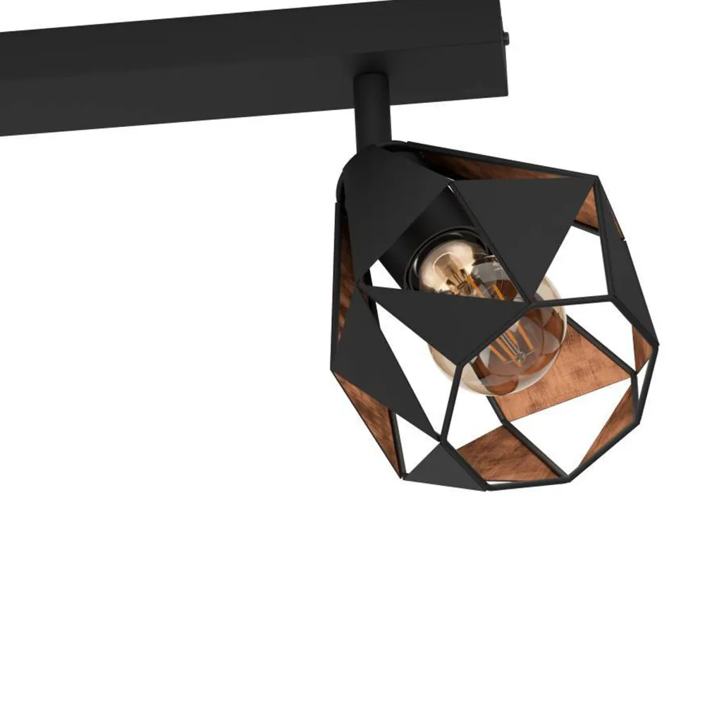 EGLO spot Carlton 7 - e27 - 73 cm - zwart/koper - staal