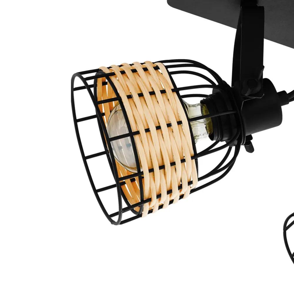 EGLO spot Anwick 1 - e27 - 67 cm - zwart/rotan