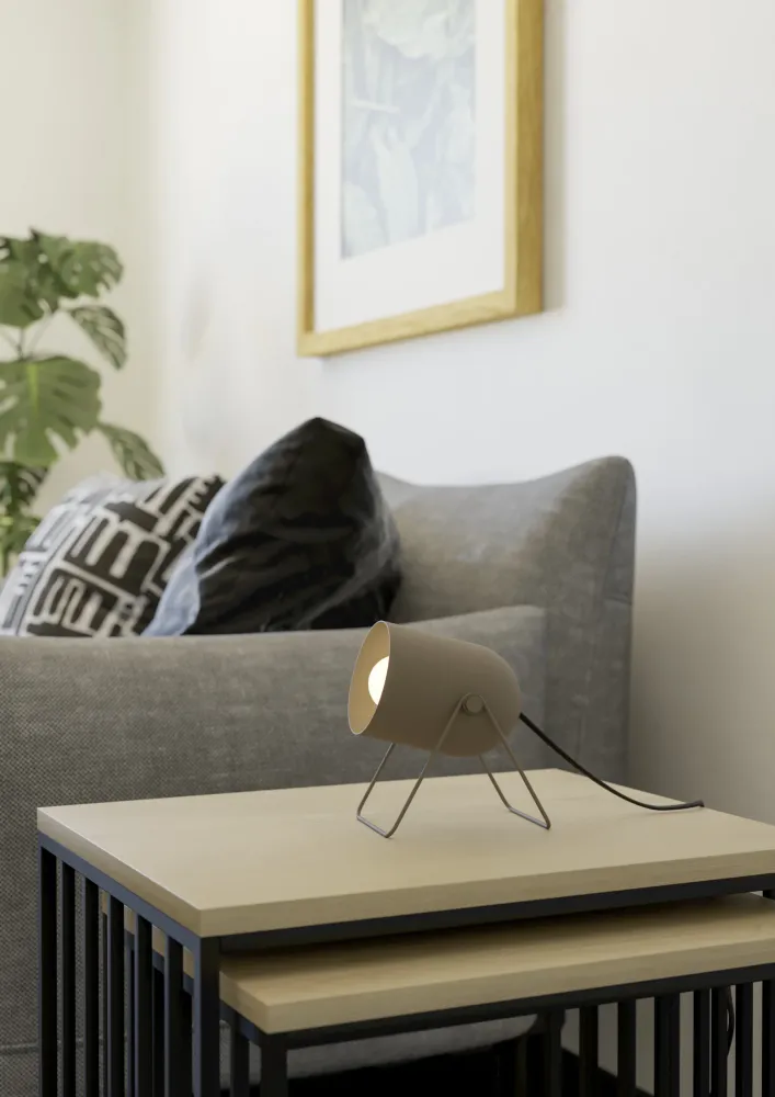 EGLO tafellamp Tilston - 14.5 cm - zandkleur