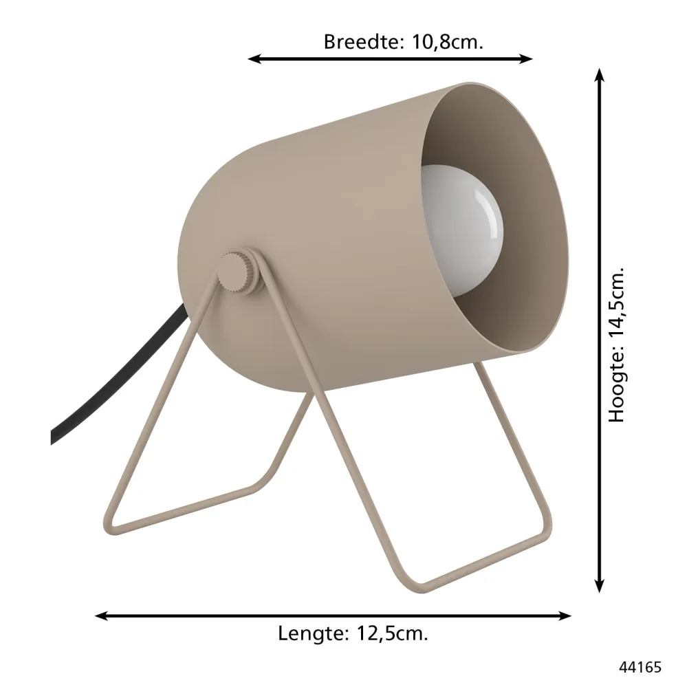 EGLO tafellamp Tilston - 14.5 cm - zandkleur