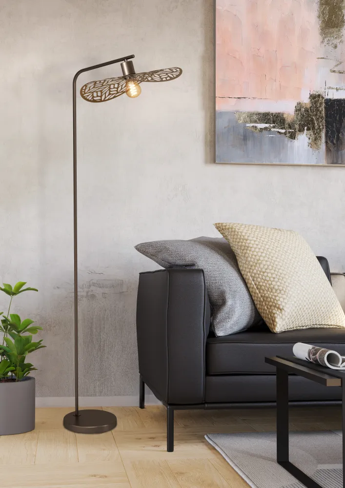 EGLO vloerlamp Swaby - 159.5 cm - brons