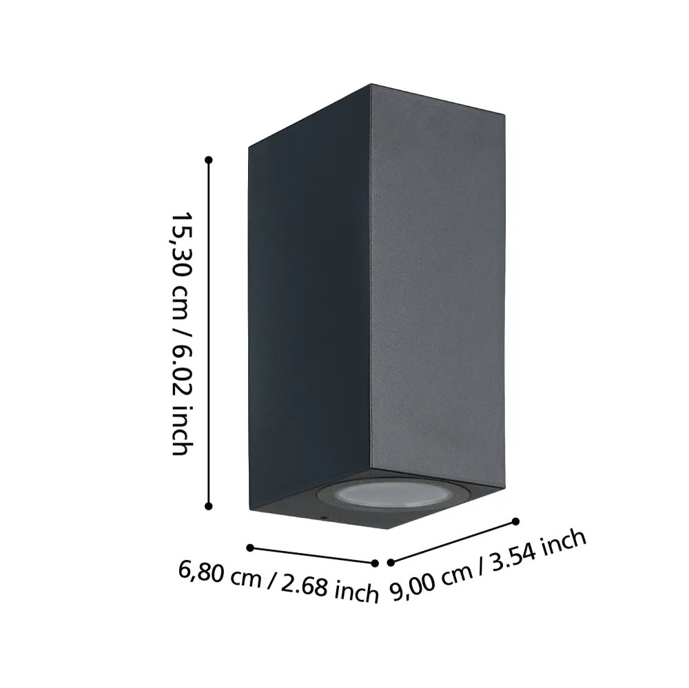 EGLO wandlamp binnen en buiten Jabaga - 15,5 cm - zwart