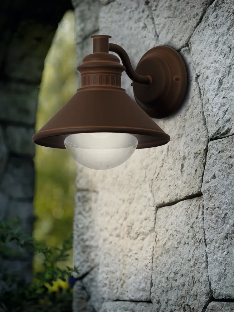 EGLO wandlamp buiten Albacete - e27 - 26,5 cm - bruin/koper