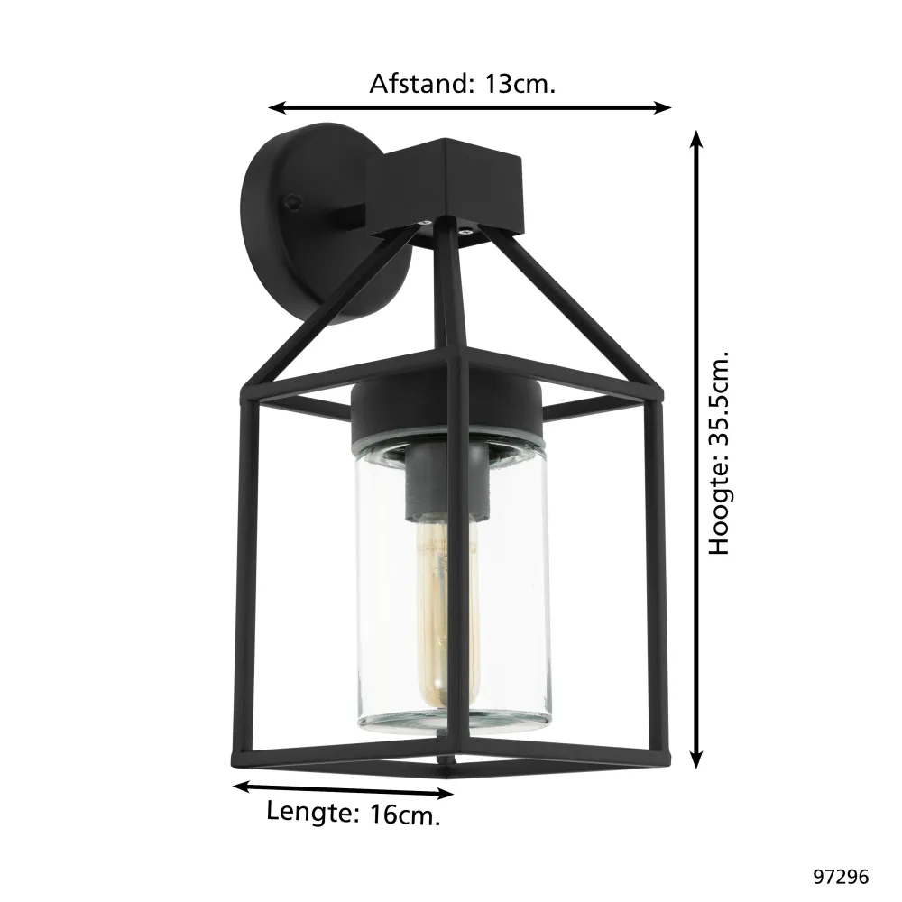 EGLO wandlamp buiten Trecate - e27 - 35,5 cm - zwart