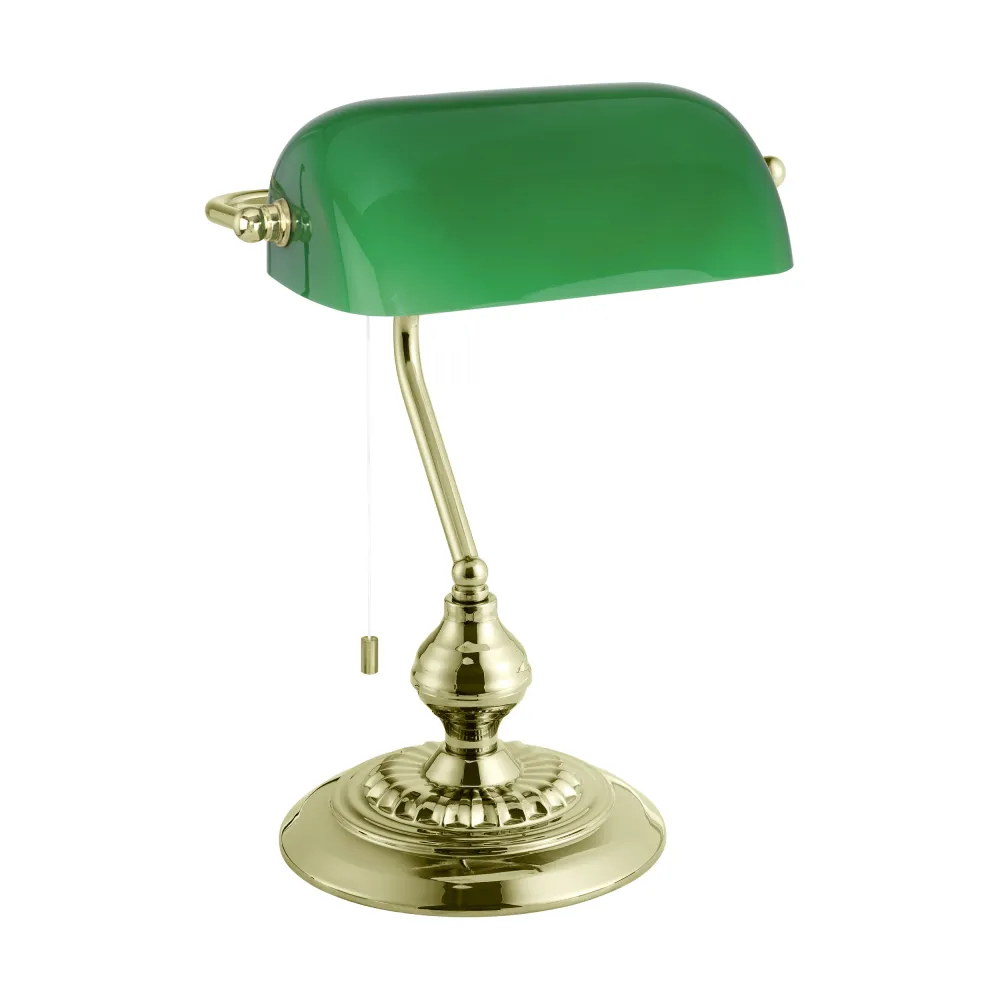 EGLO bureaulamp Banker - tafellamp - e27 - 39 cm - geelkoper/groen