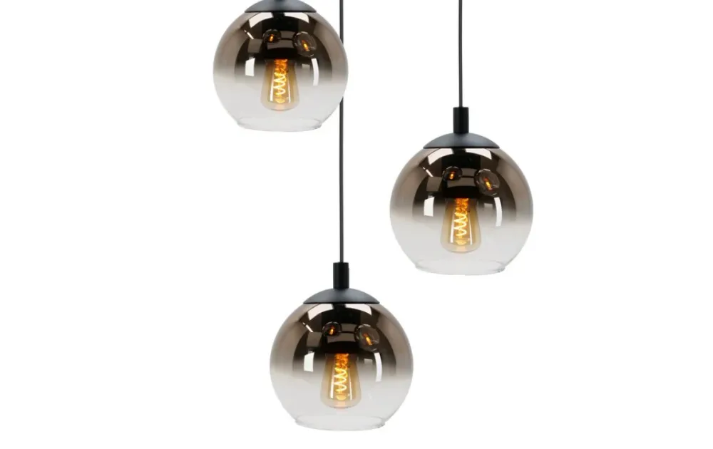 EGLO hanglamp Ariscani 1 - ø 42,5 cm - koperglas - 3 lichts - zwart