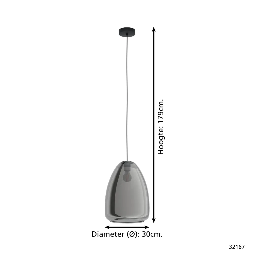 EGLO hanglamp Chelvey - e27 - ø 30 cm - zwart