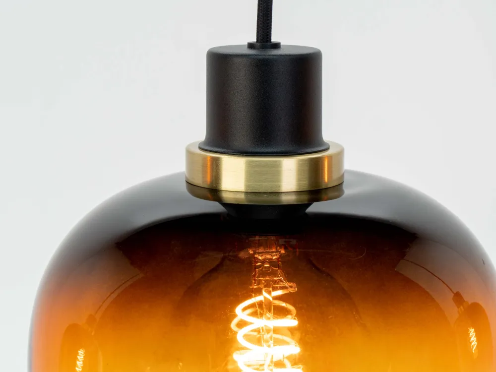 EGLO hanglamp Oilella - e27 - 95 cm - amber glas - zwart