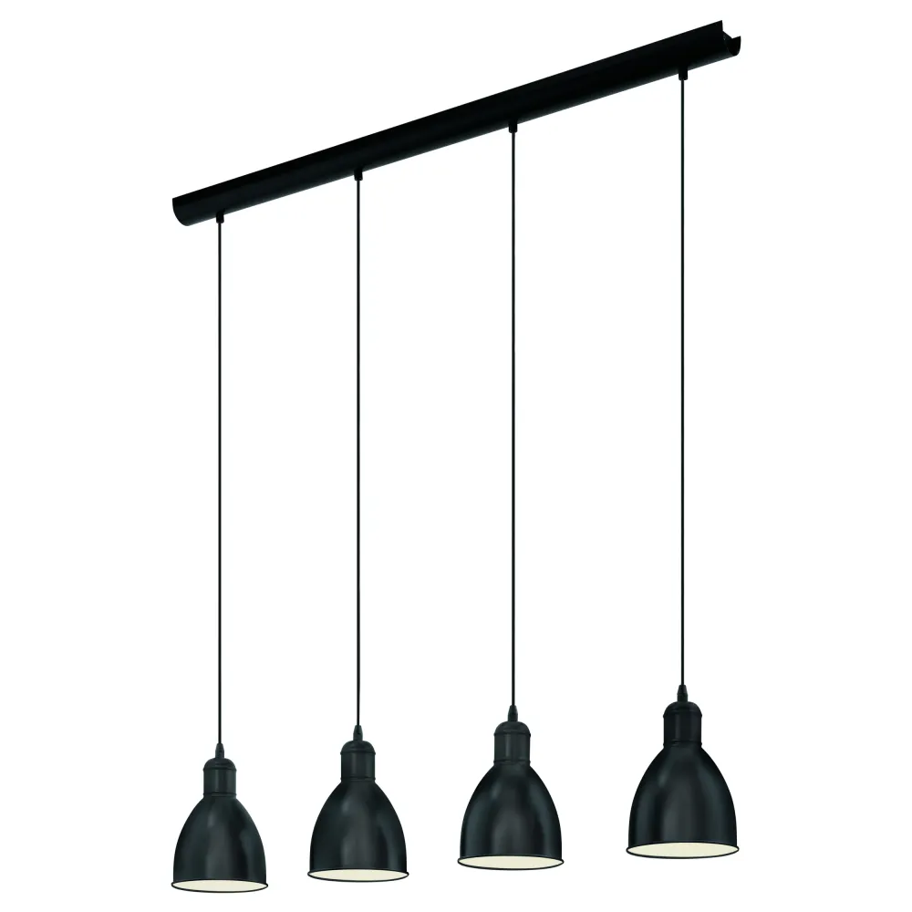 EGLO hanglamp Priddy - e27 - 97,5 cm - zwart/wit