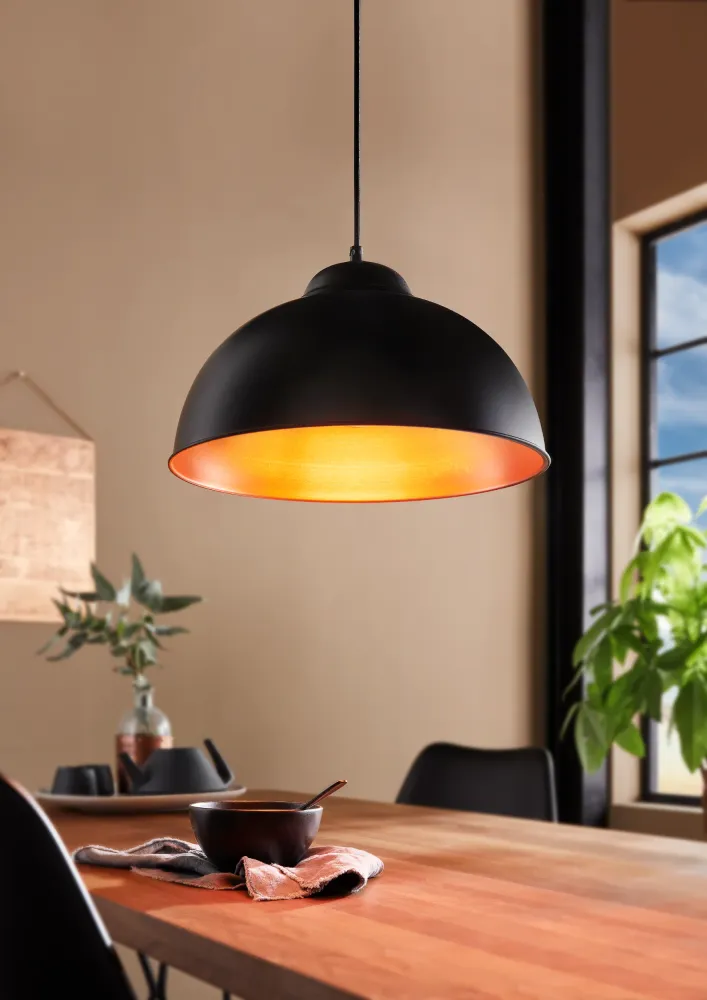EGLO hanglamp Truro 2 - 1 lichts - ø370mm. - zwart, koper