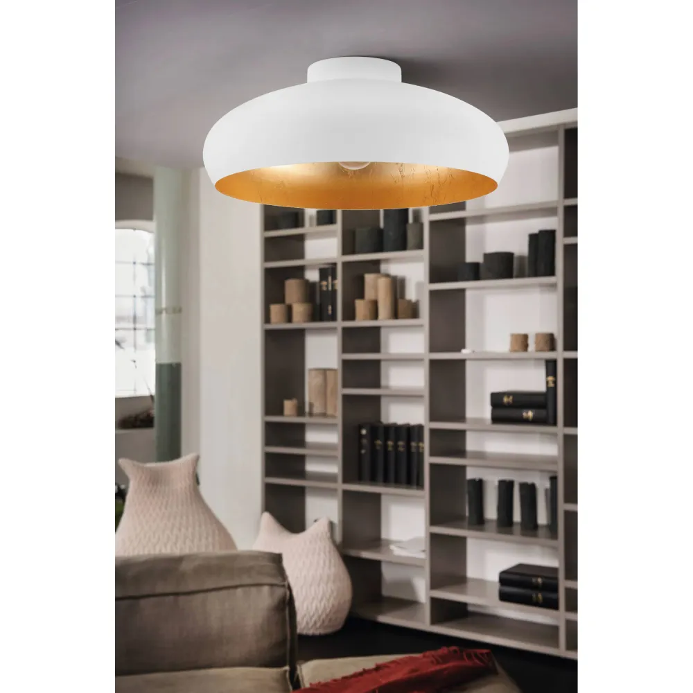 EGLO plafondlamp Mogano - e27 - ø 40 cm - wit/goud