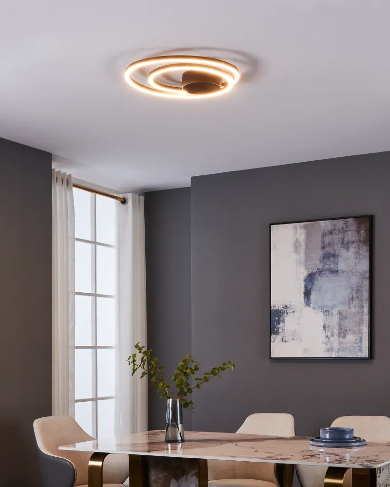 EGLO plafondlamp Ruotale - led - ø 45 cm - zwart/wit