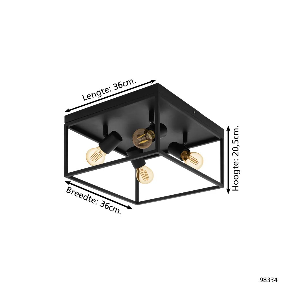 EGLO plafondlamp Silentina - e27 - 36 cm - zwart